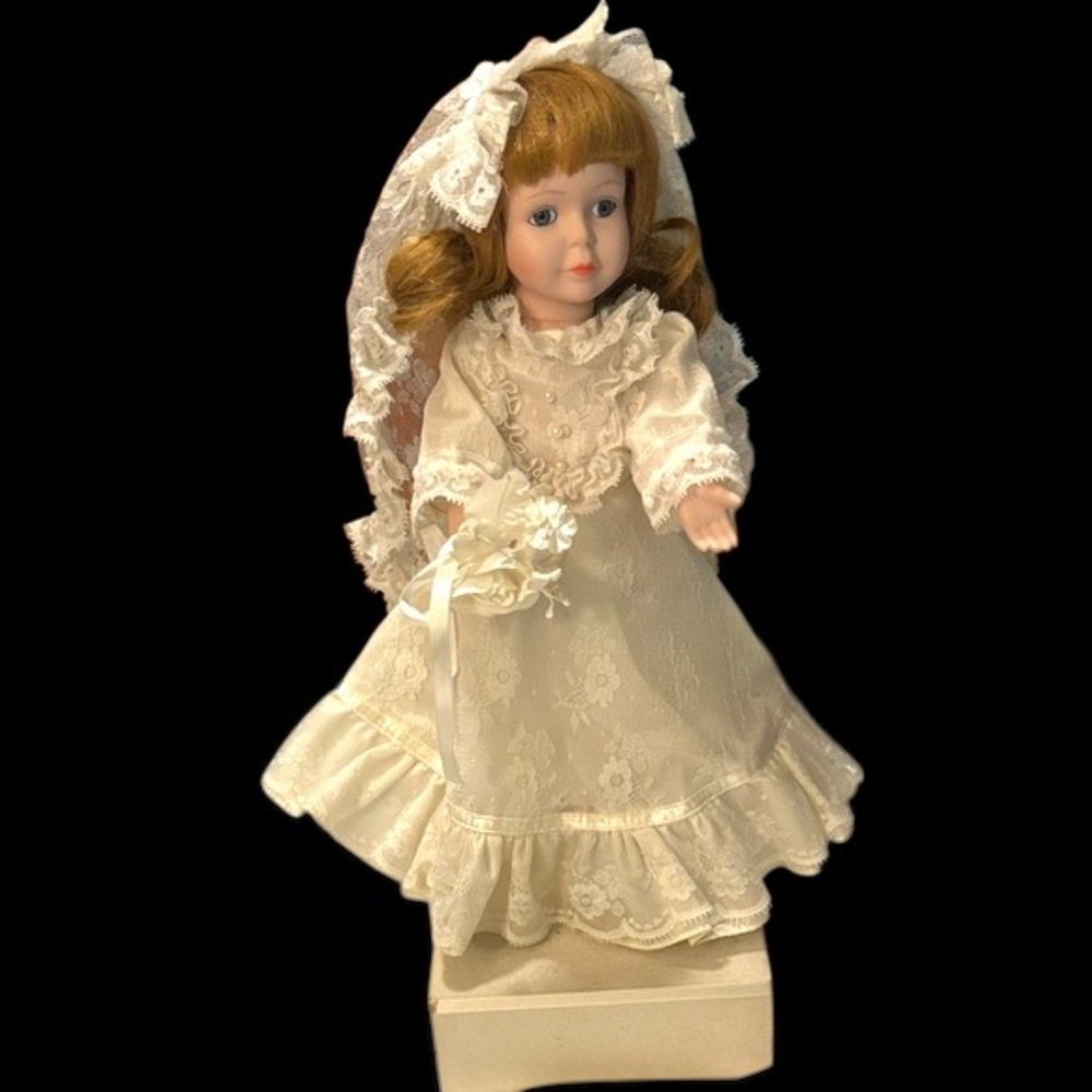 Charming Lace Doll with Cream Dress